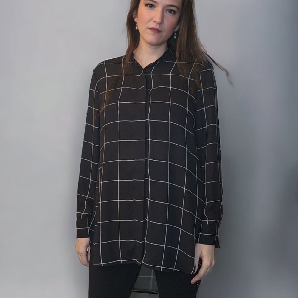 NWOT Grid Pattern Tunic Top by Joe Fresh